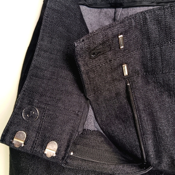 NEW YORK CLOTHING COMPANY NYCC Wide Leg Dark Blue Denim Pants Jeans Size 10 - Picture 7 of 8